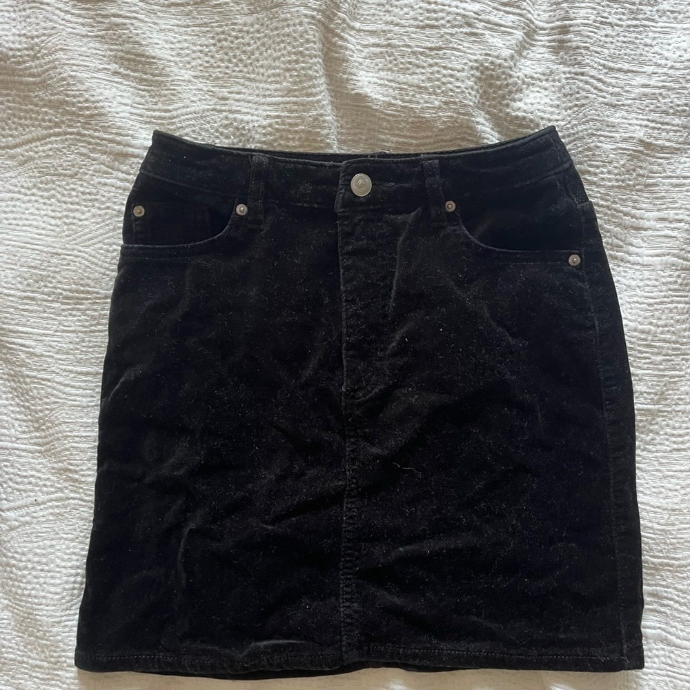 Velvet Mini Skirt